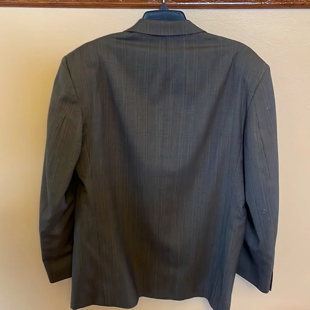 GIANFRANCO RUFFINI  100% wool suit blazer jacket grey quite plaid pattern 42R